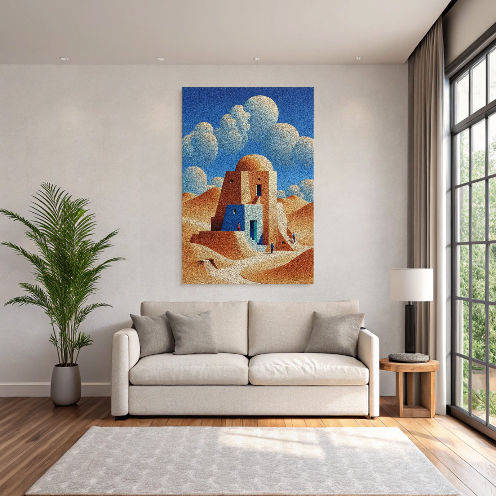 Fantastisch Surreal Surreale Geometrische Architektur In Der Wüstenlandschaft