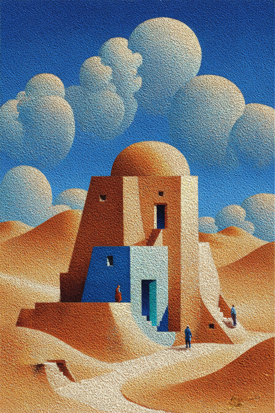 Fantastisch Surreal Surreale Geometrische Architektur In Der Wüstenlandschaft | Fantastisch und Surreal | Stilrichtungen