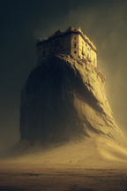 Fantastisch Surreal Verlassene Festung Auf Felsen In Sandwüste | Fantastisch und Surreal | Stilrichtungen