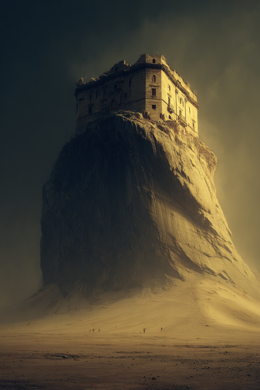 Fantastisch Surreal Verlassene Festung Auf Felsen In Sandwüste | Fantastisch und Surreal | Stilrichtungen