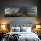 Fantastisch Surreal Dramatische Landschaft Mit Knorrigem Baum Am Moorpfad