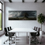 Fantastisch Surreal Dramatische Landschaft Mit Knorrigem Baum Am Moorpfad