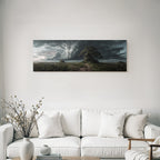 Fantastisch Surreal Dramatische Landschaft Mit Knorrigem Baum Am Moorpfad