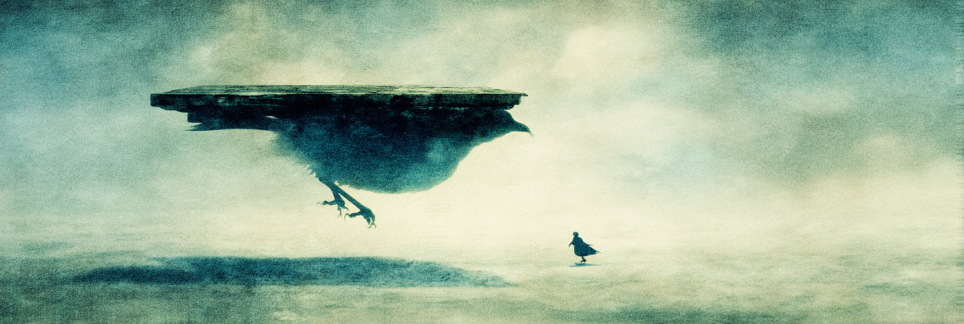 Fantastisch Surreal Einsame Figur Unter Mystischem Vogel | Fantastisch und Surreal | Stilrichtungen