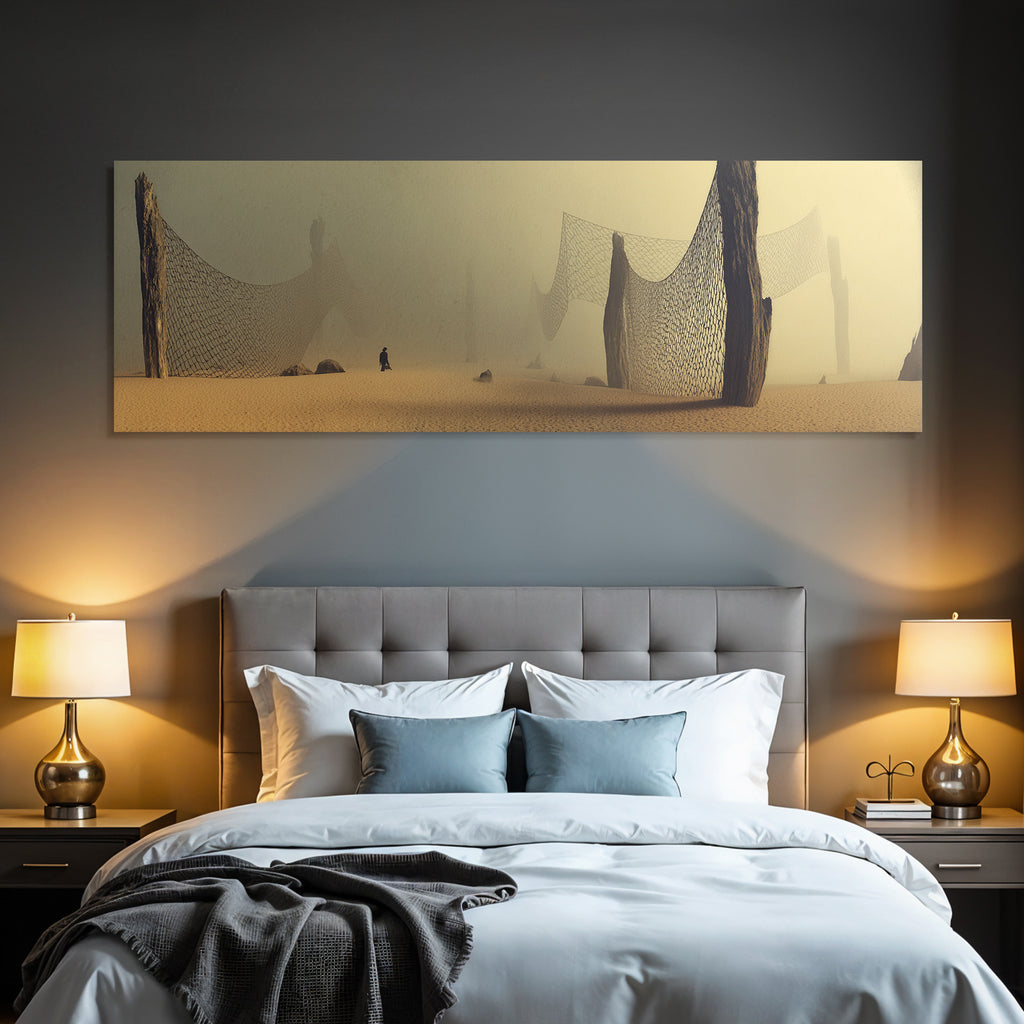 Fantastisch Surreal Einsamer Wanderer In Surrealer Traumwüstenlandschaft