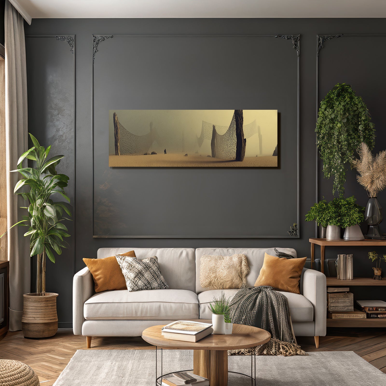 Fantastisch Surreal Einsamer Wanderer In Surrealer Traumwüstenlandschaft