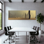 Fantastisch Surreal Einsamer Wanderer In Surrealer Traumwüstenlandschaft