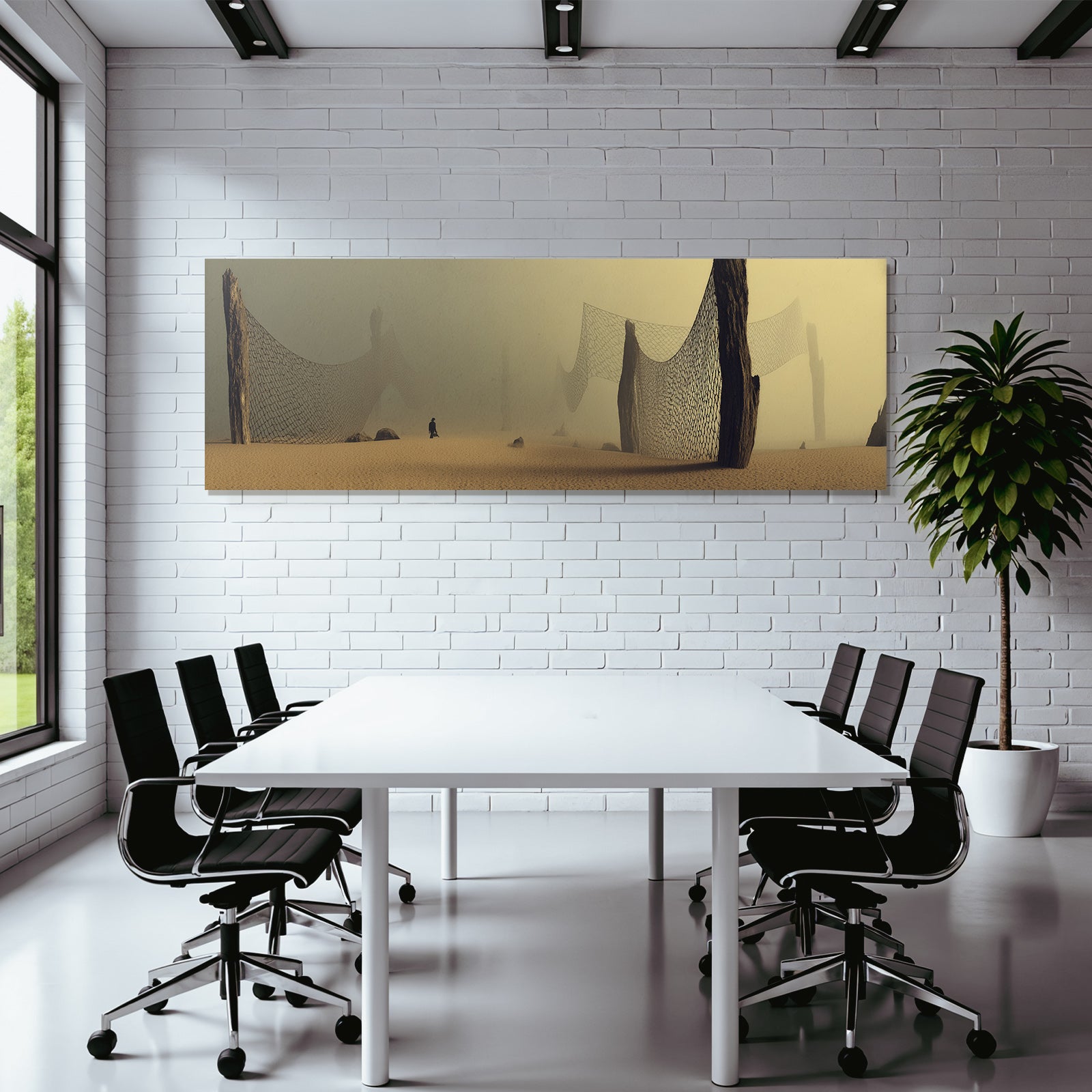 Fantastisch Surreal Einsamer Wanderer In Surrealer Traumwüstenlandschaft