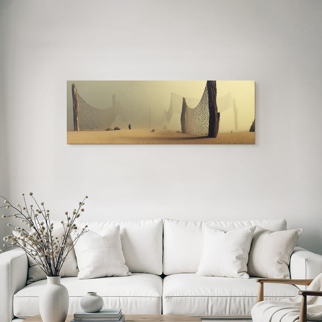 Fantastisch Surreal Einsamer Wanderer In Surrealer Traumwüstenlandschaft