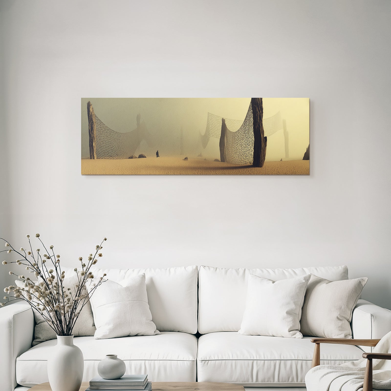 Fantastisch Surreal Einsamer Wanderer In Surrealer Traumwüstenlandschaft