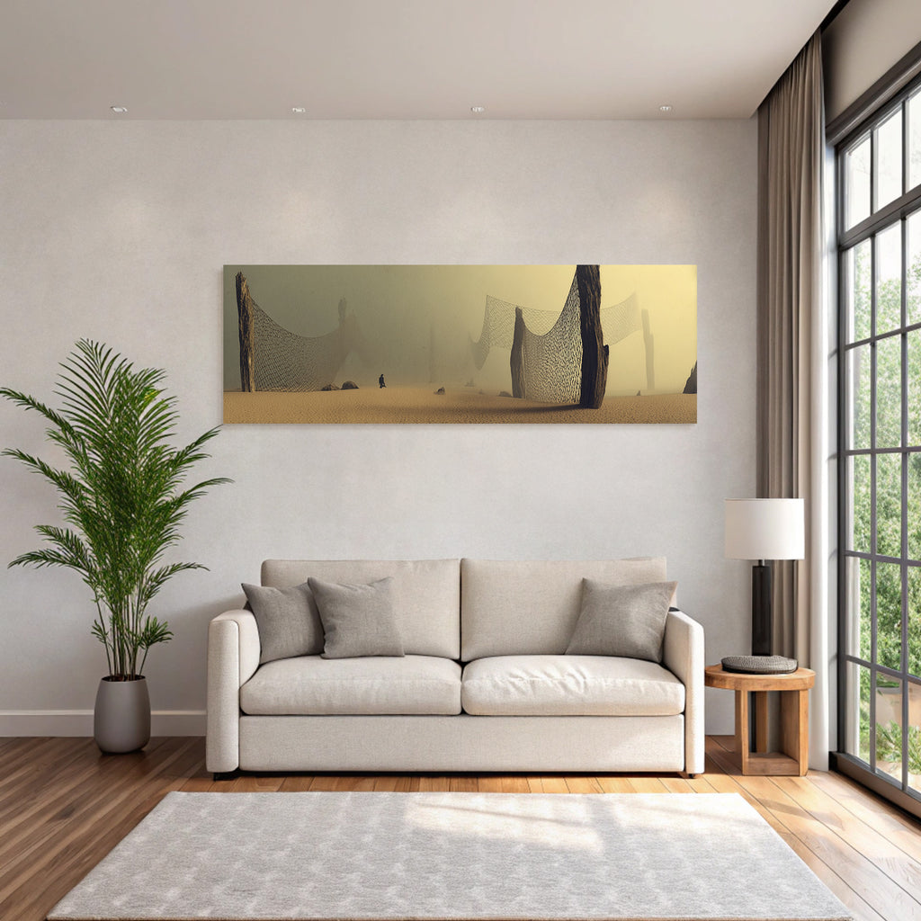 Fantastisch Surreal Einsamer Wanderer In Surrealer Traumwüstenlandschaft