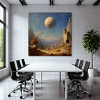 Fantastisch Surreal Abenteürliche Fantastische Landschaft Mit Ruinen