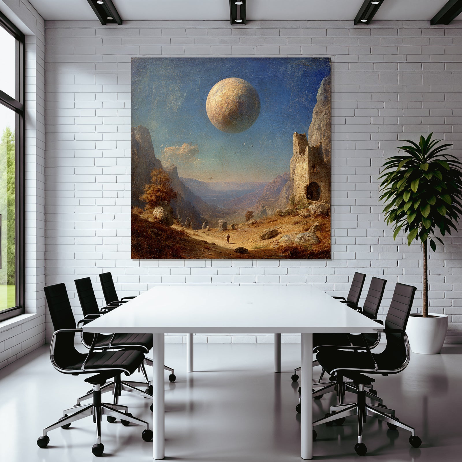 Fantastisch Surreal Abenteürliche Fantastische Landschaft Mit Ruinen