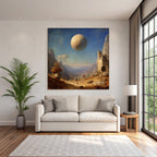 Fantastisch Surreal Abenteürliche Fantastische Landschaft Mit Ruinen