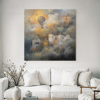 Fantastisch Surreal Vertraeumtes Wolkenschloss Mit Bunten Heissluftballons