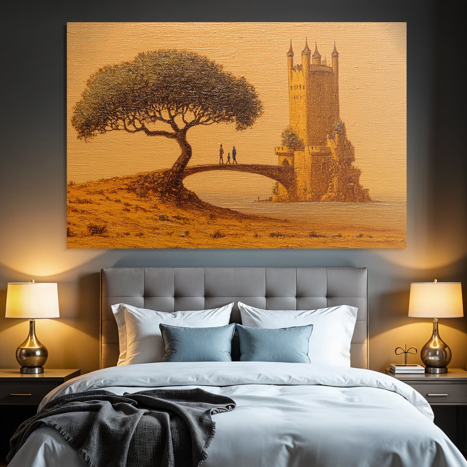 Fantastisch Surreal Fantastische Brücke Vom Baum Zum Schloss