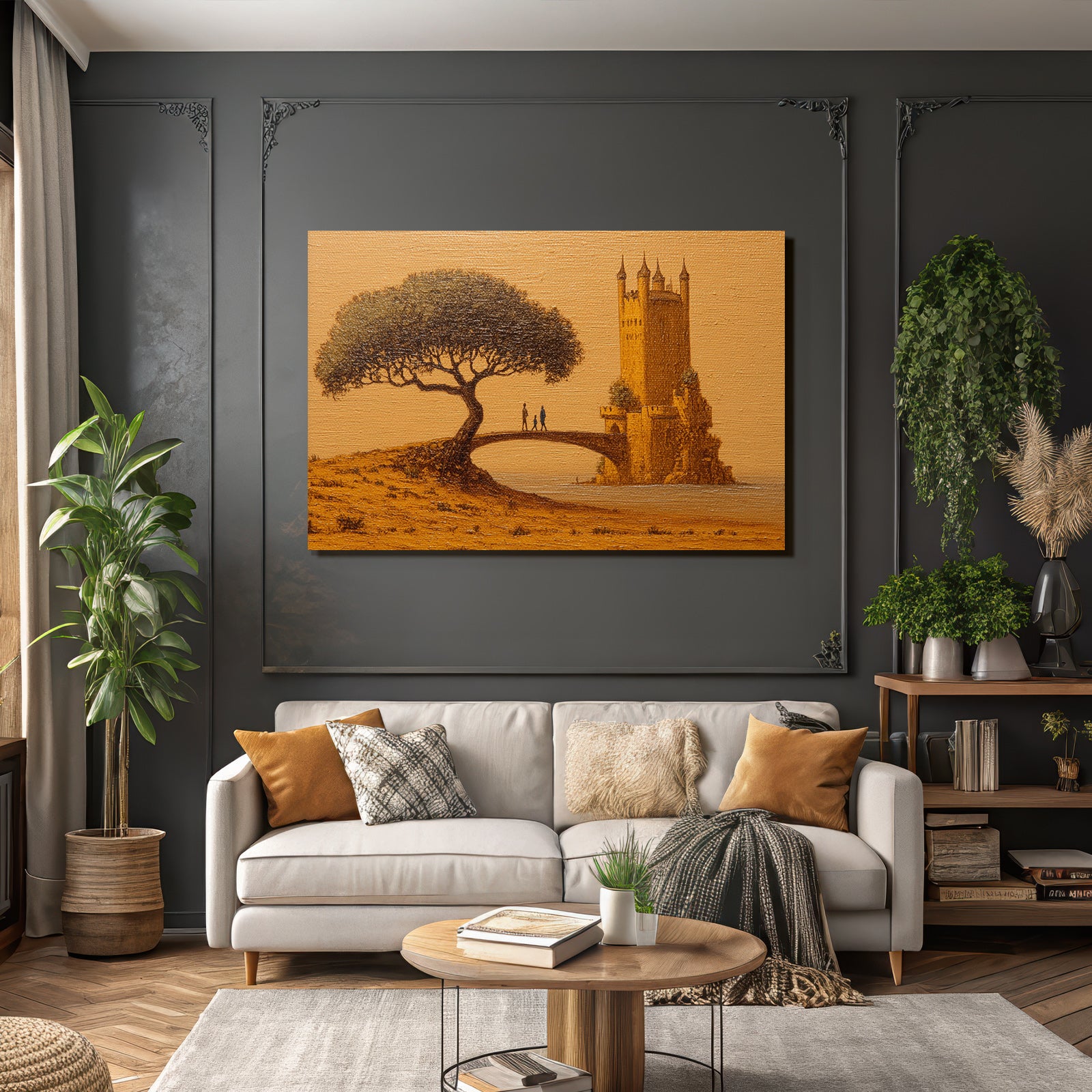 Fantastisch Surreal Fantastische Brücke Vom Baum Zum Schloss