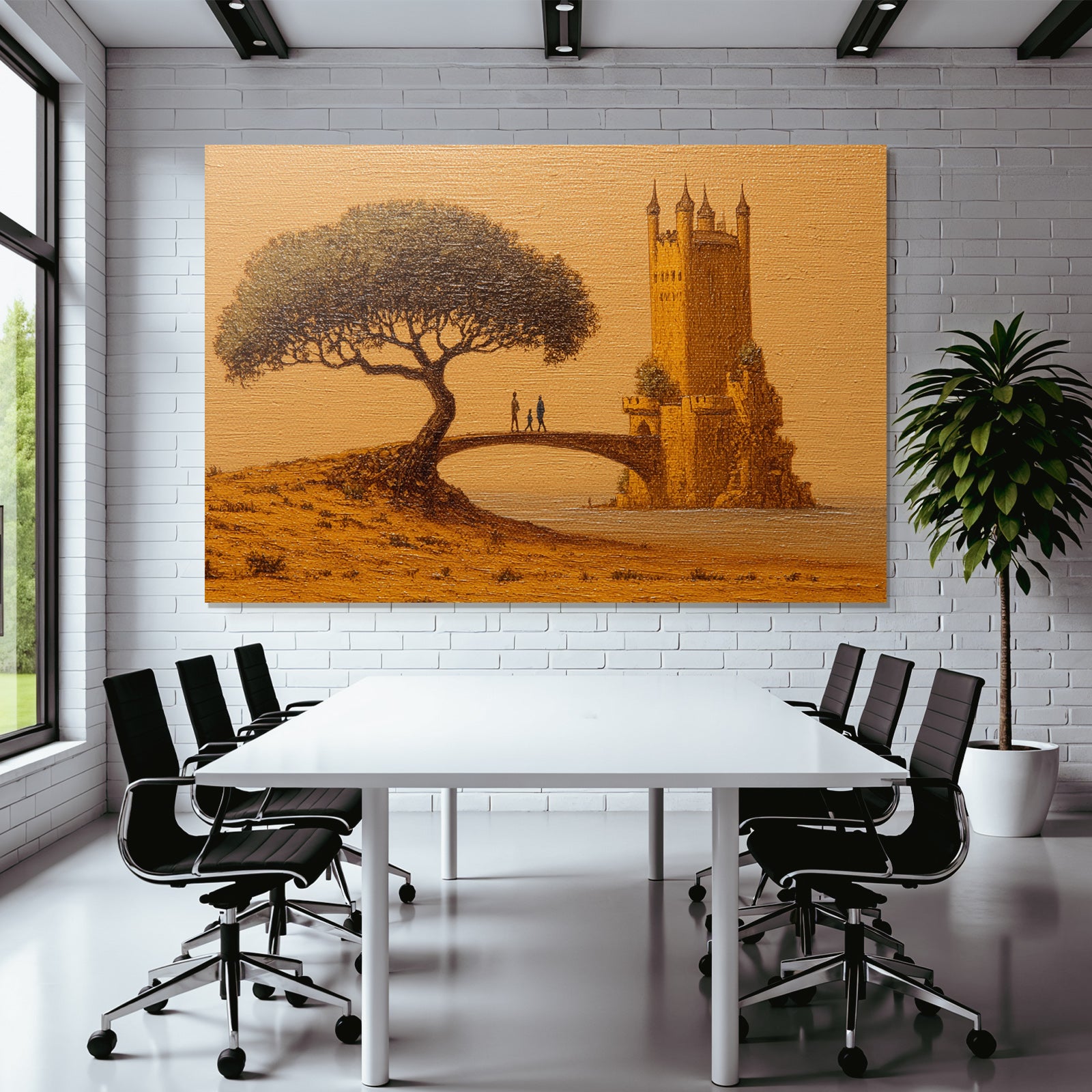Fantastisch Surreal Fantastische Brücke Vom Baum Zum Schloss