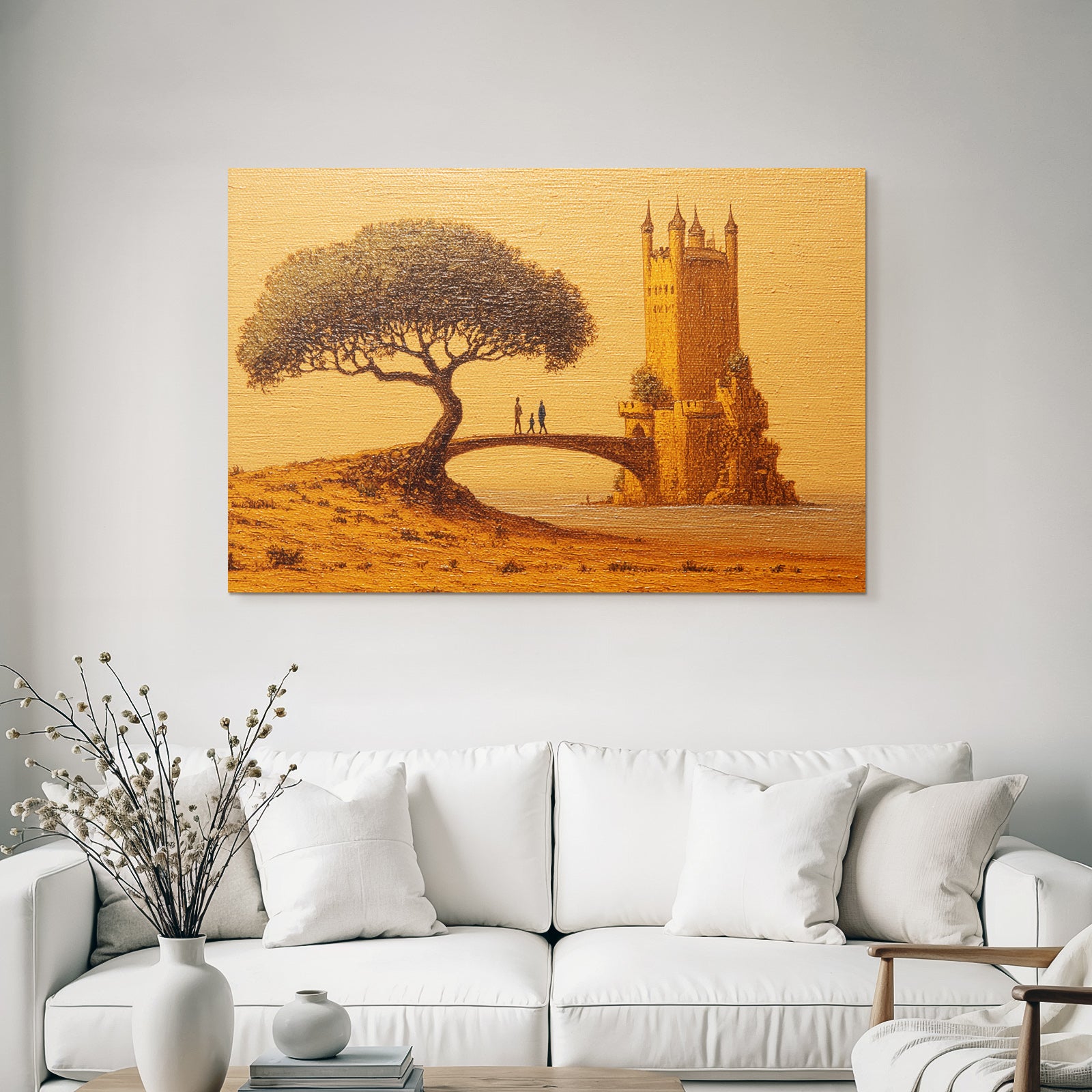 Fantastisch Surreal Fantastische Brücke Vom Baum Zum Schloss