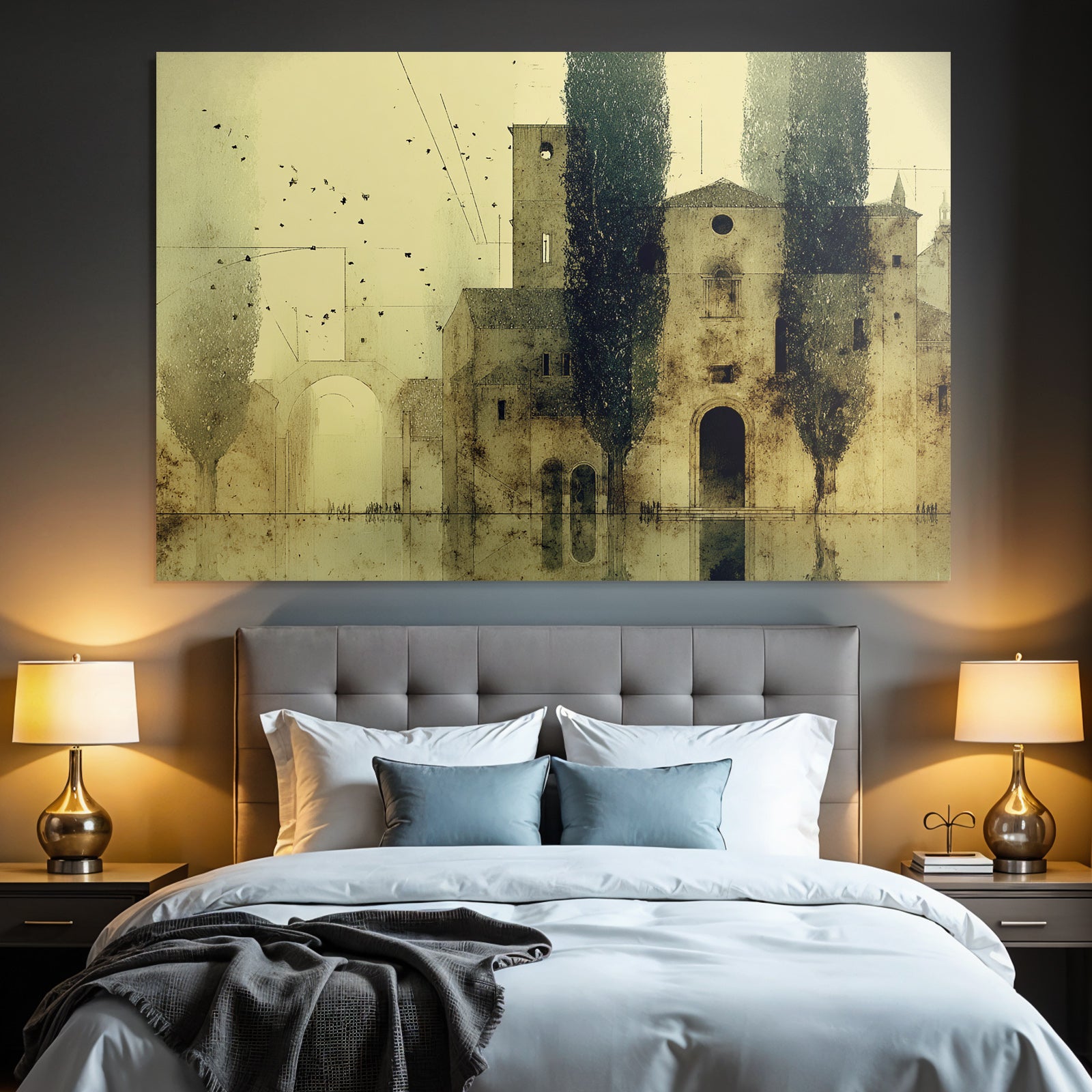Fantastisch Surreal Historische Architektur Und Natur In Einer Ruhigen Stimmung