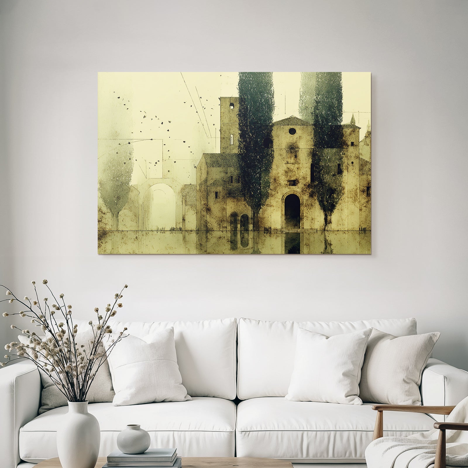 Fantastisch Surreal Historische Architektur Und Natur In Einer Ruhigen Stimmung