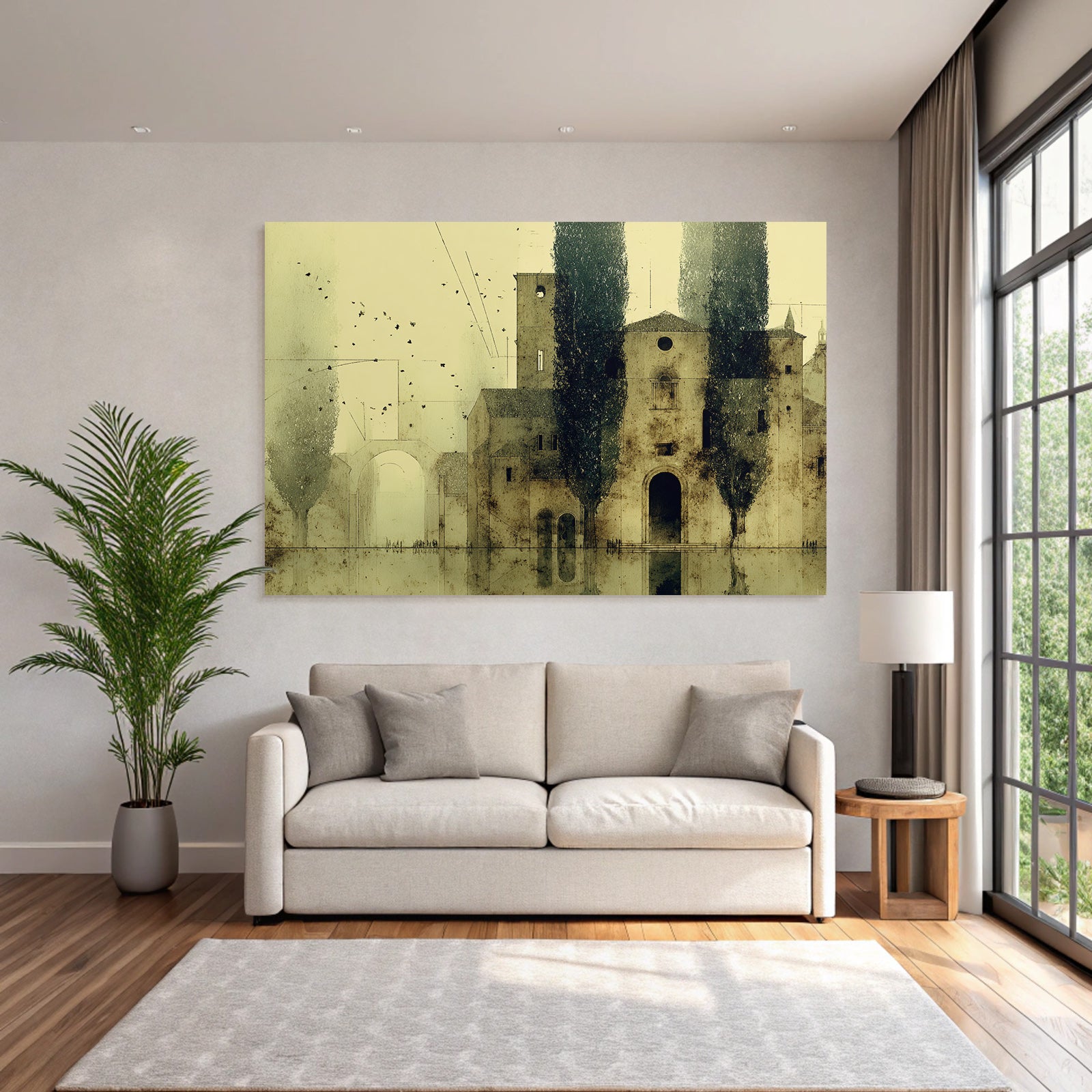 Fantastisch Surreal Historische Architektur Und Natur In Einer Ruhigen Stimmung