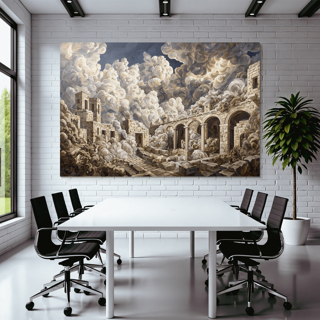 Fantastisch Surreal Mystische Ruinen Im Sturm