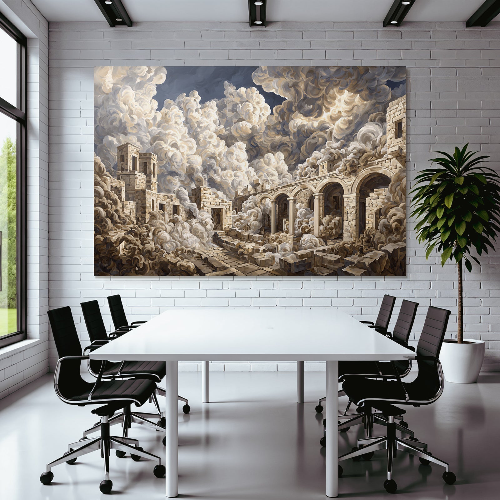 Fantastisch Surreal Mystische Ruinen Im Sturm
