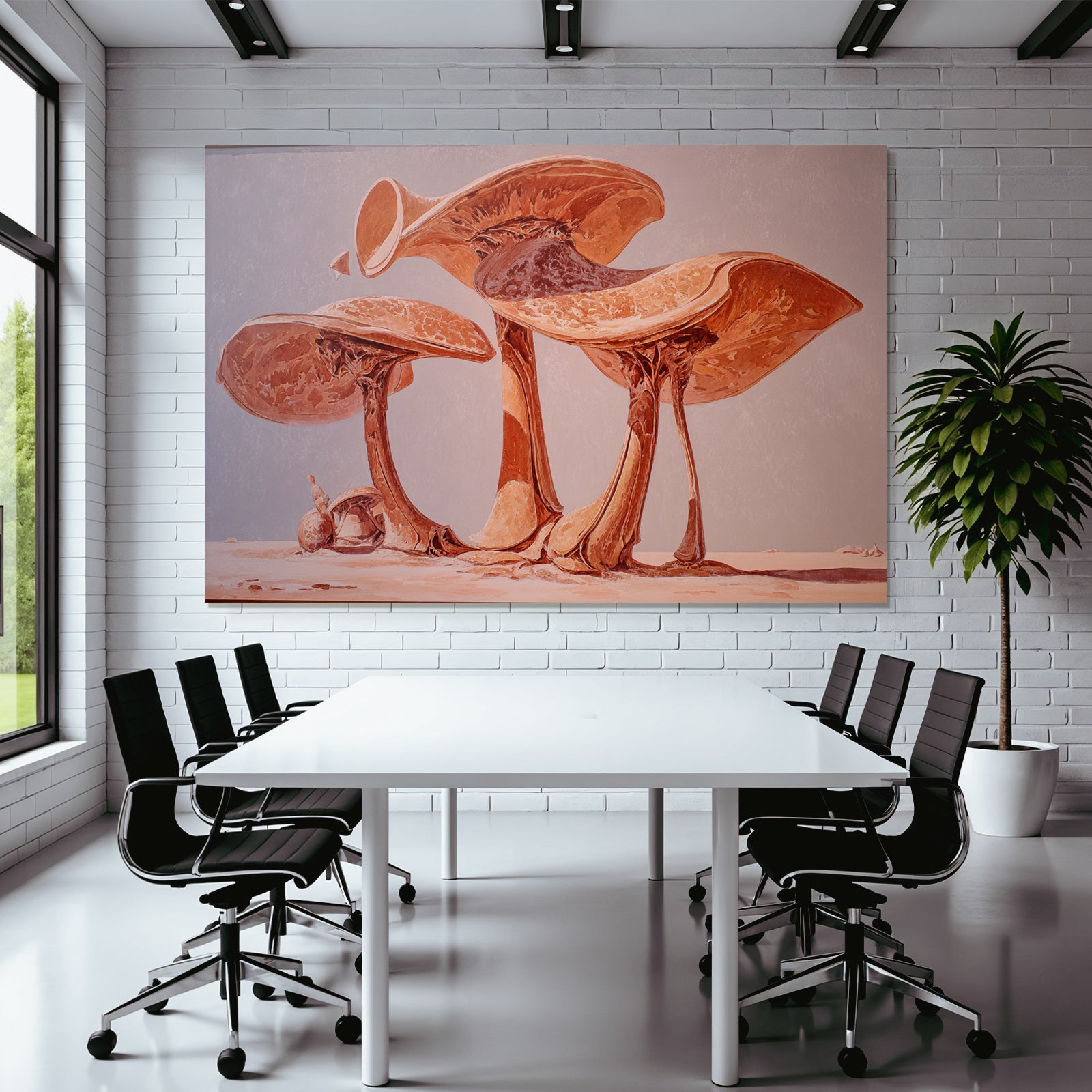 Fantastisch Surreal Surreale Pilzwelt Mit Schnecke