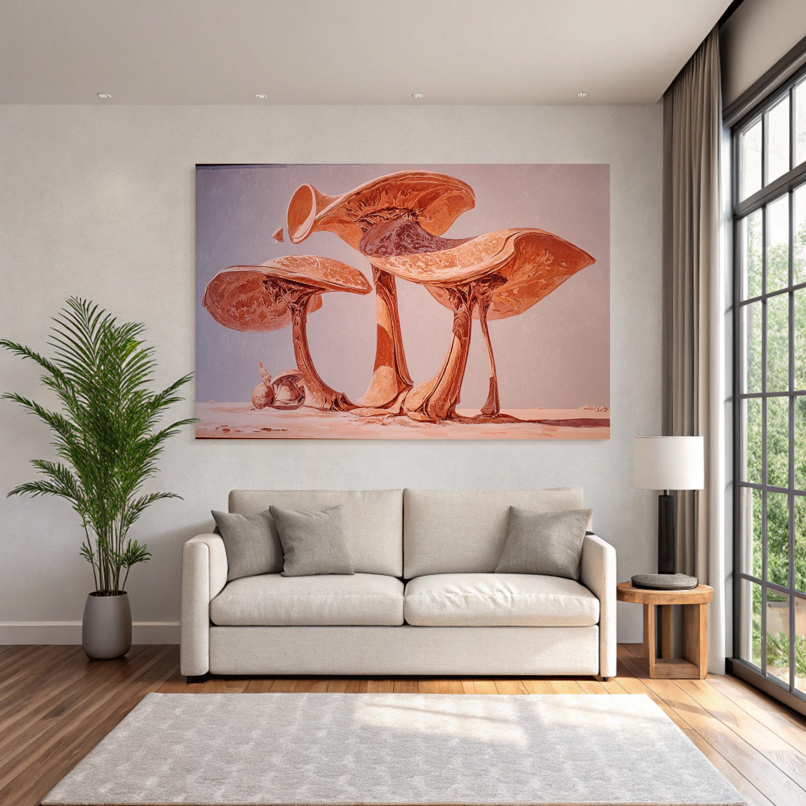 Fantastisch Surreal Surreale Pilzwelt Mit Schnecke