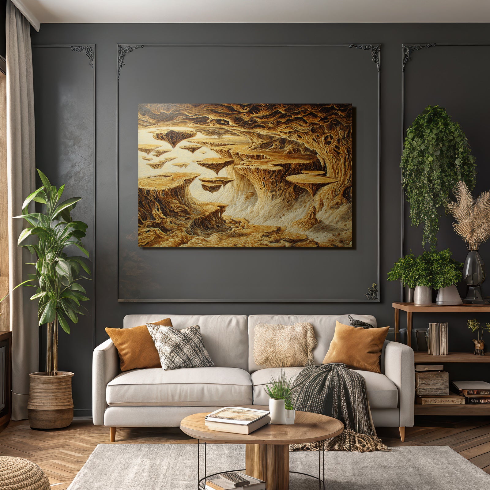 Fantastisch Surreal Surreale Landschaft Schwebende Inseln Traeumerische Stimmung