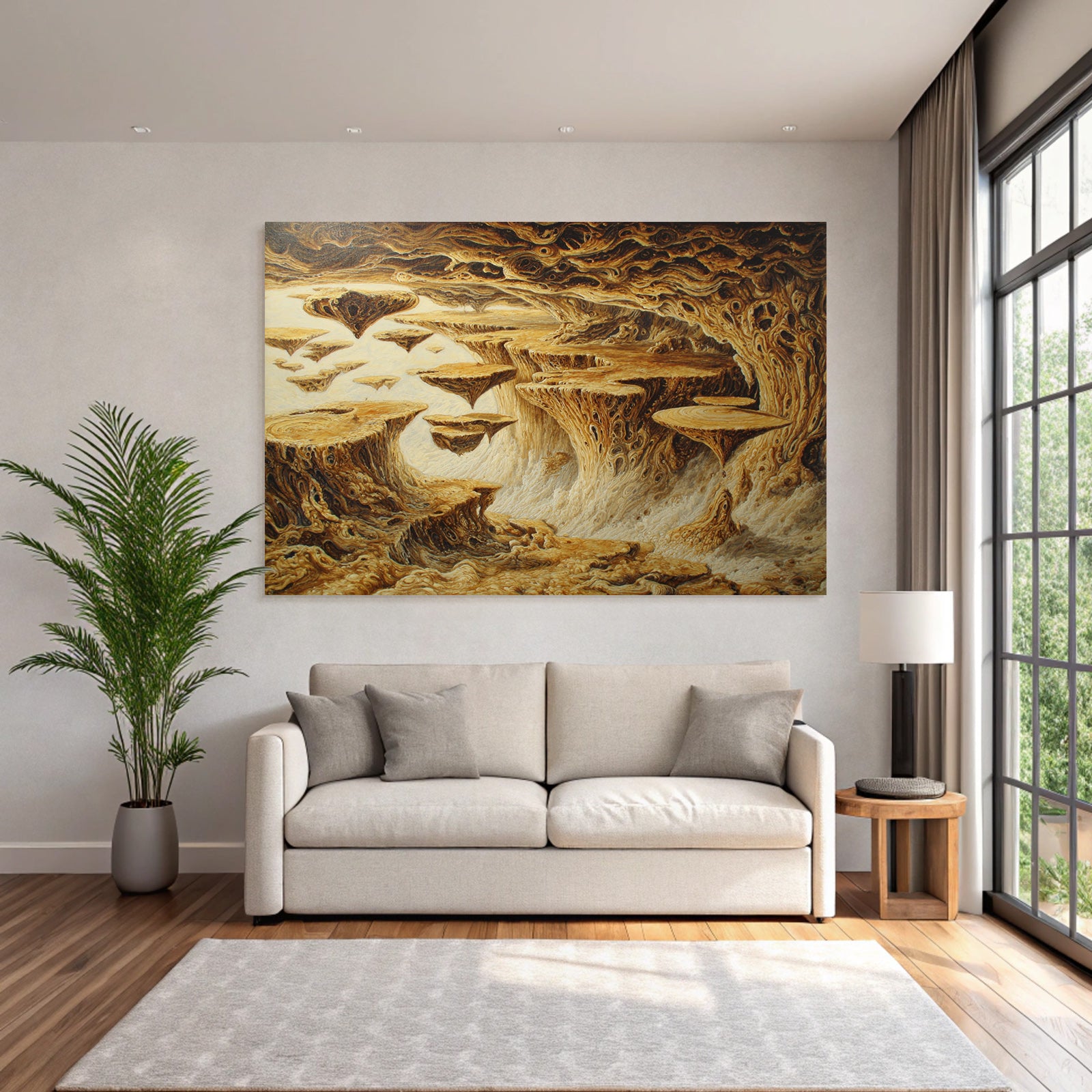 Fantastisch Surreal Surreale Landschaft Schwebende Inseln Traeumerische Stimmung