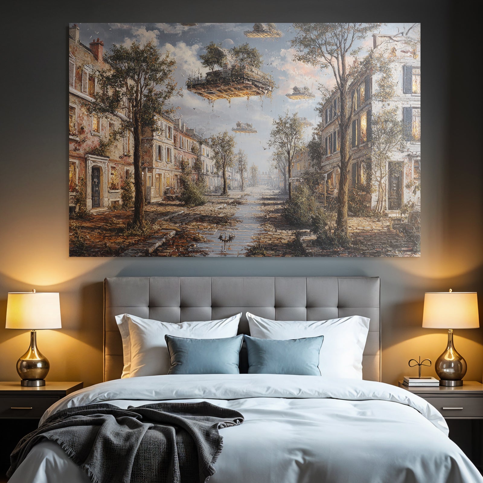 Fantastisch Surreal Verfallene Strasse Mit Natur Und Fantasieelementen