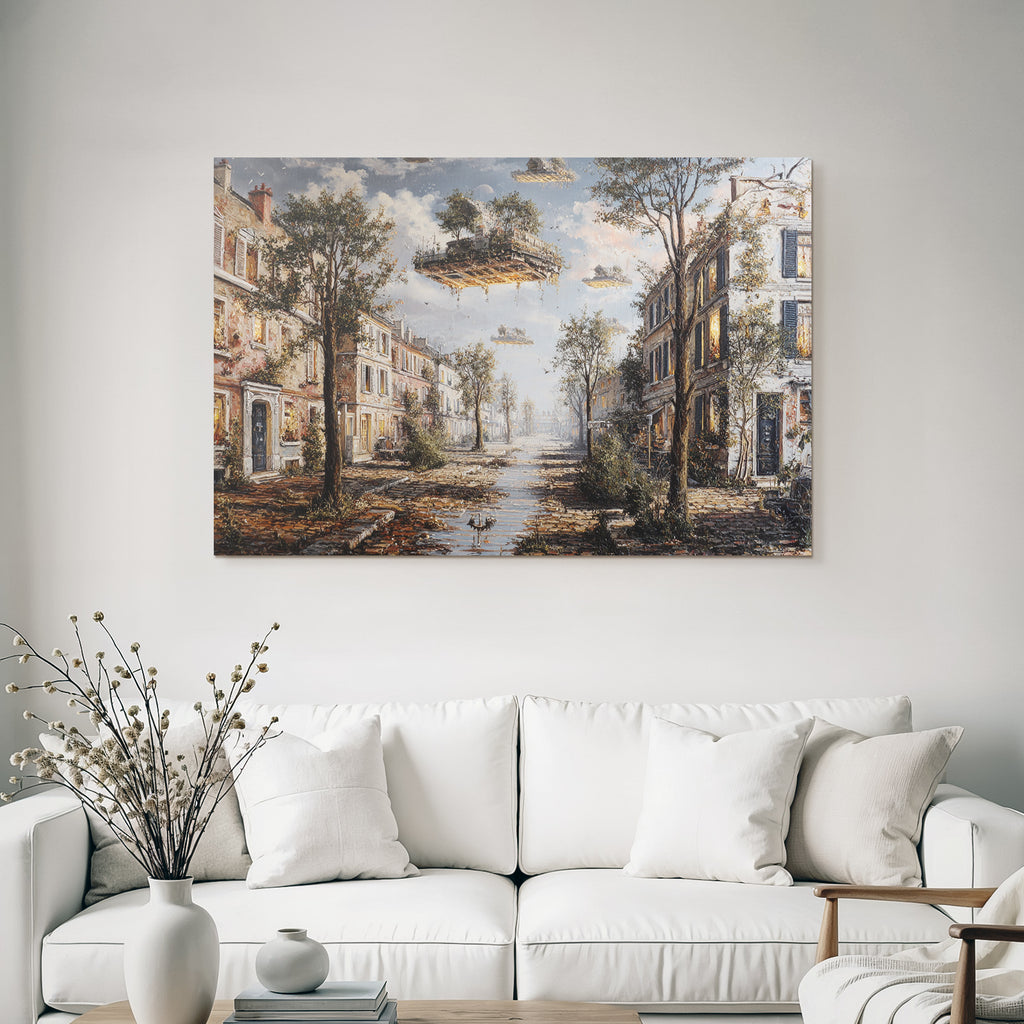 Fantastisch Surreal Verfallene Strasse Mit Natur Und Fantasieelementen