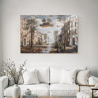 Fantastisch Surreal Verfallene Strasse Mit Natur Und Fantasieelementen