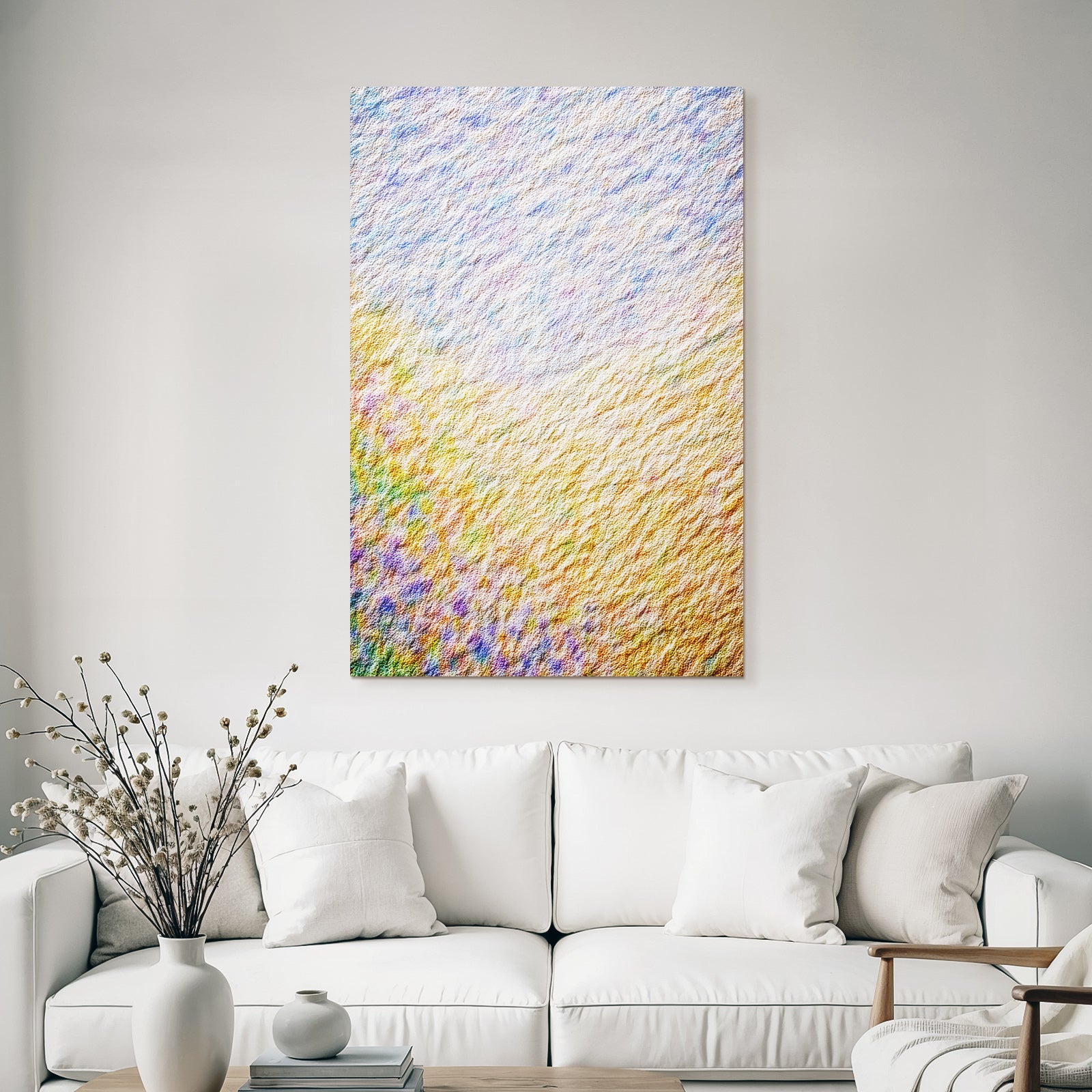 Aquarellstrukturierter Hintergrund In Pastellgelb Blau Und Lila
