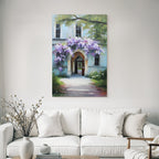 Architektureingang Mit Lila Blüten