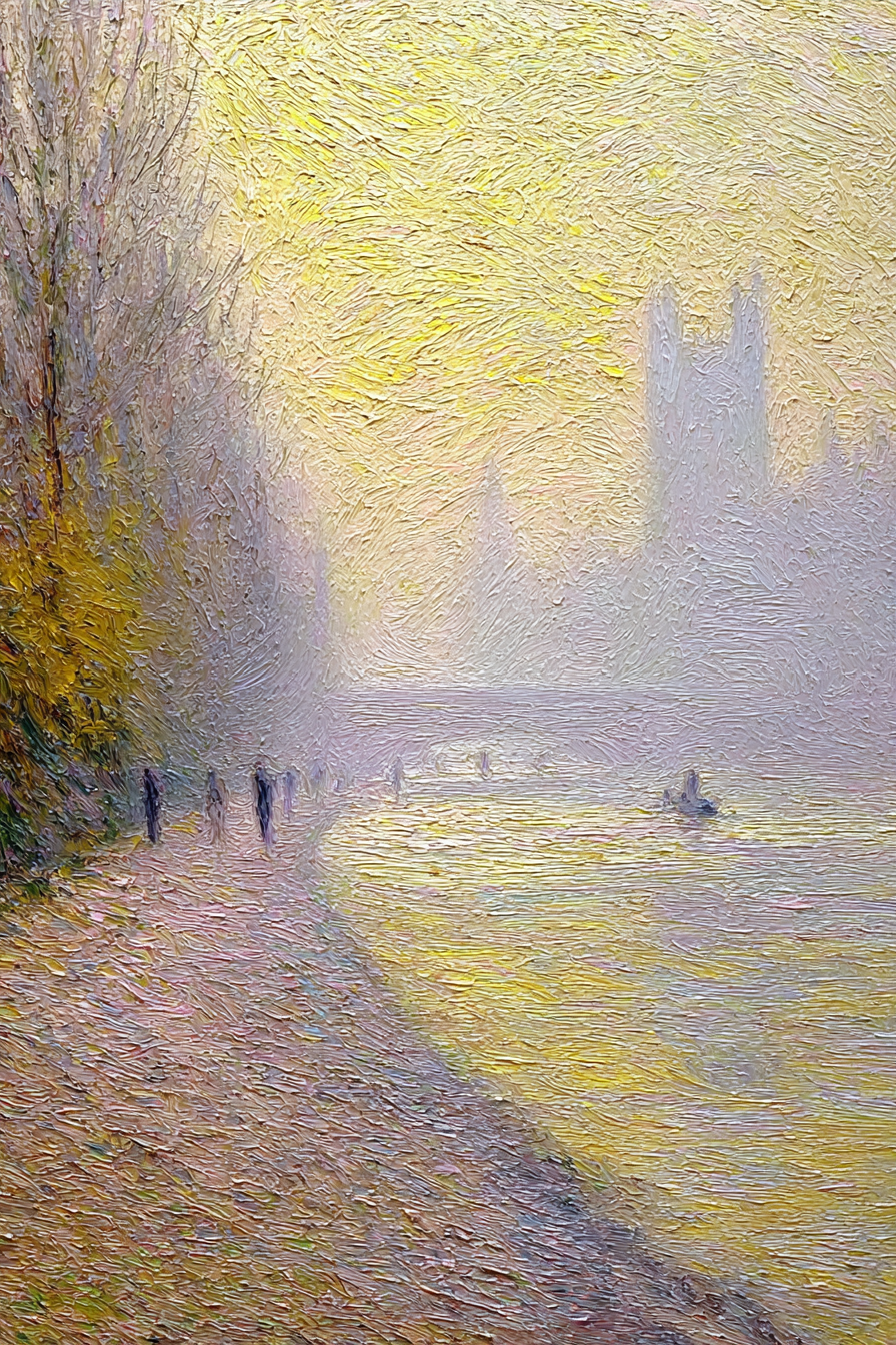 Impressionistische Flussufer Szene Mit Spaziergängern | Impressionismus | Stilrichtungen