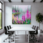 Friedliche Naturlandschaft Mit Blumen Am Wasser
