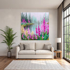Friedliche Naturlandschaft Mit Blumen Am Wasser