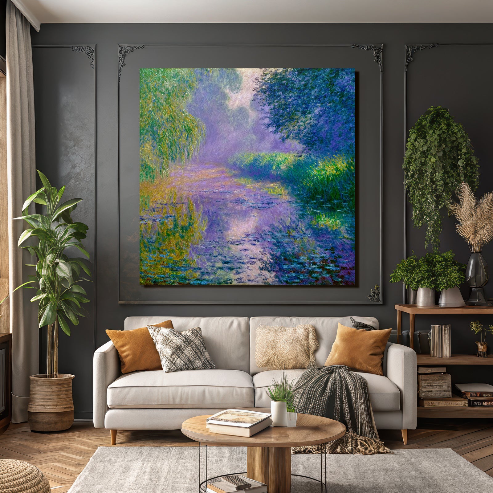 Impressionistische Landschaft Mit Nebel