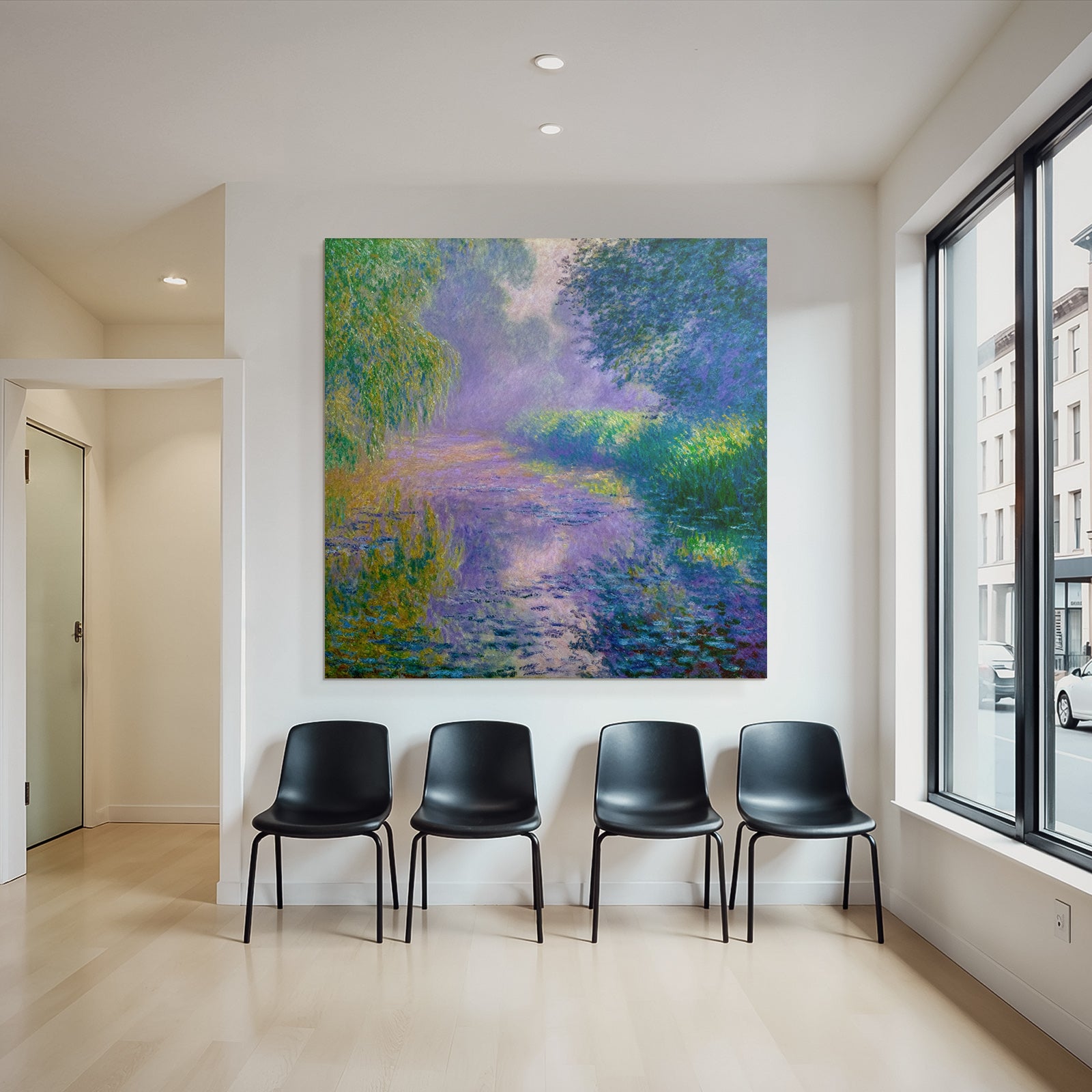 Impressionistische Landschaft Mit Nebel