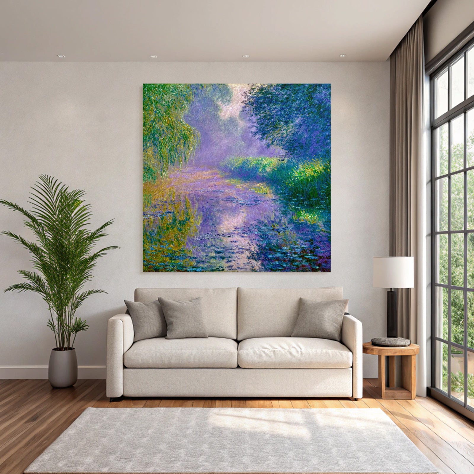 Impressionistische Landschaft Mit Nebel