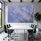 Impressionistische Landschaft Mit Zarten Pastellwolken Und Grasfläche