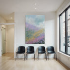 Abstrakte Pastelllandschaft Mit Blumenwiese