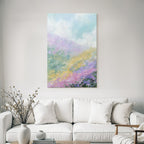 Abstrakte Pastelllandschaft Mit Blumenwiese
