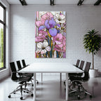 Bunte Illustrative Blumen Mit Goldakzenten