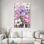 Bunte Illustrative Blumen Mit Goldakzenten