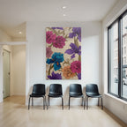 Buntes Blumenmuster Mit Stilisierten Blumen Auf Beigem Hintergrund