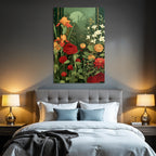 Florale Szene Mit Irisen Ranunkeln Und Lilien Im